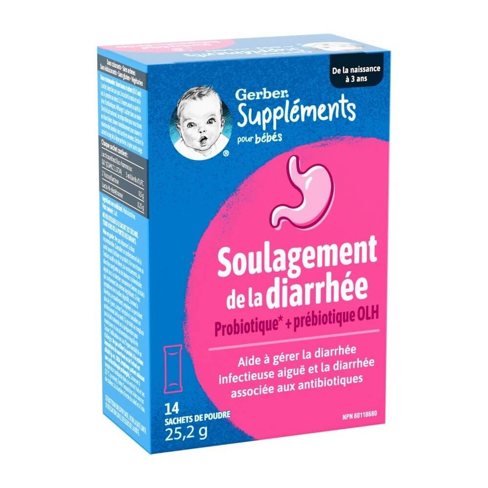 Suppléments GERBER, Soulagement de la diarrhée, sachets de poudre