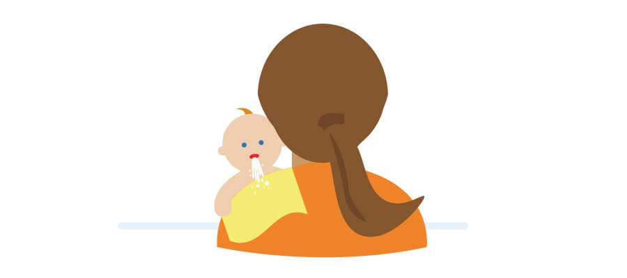 Illustration bébé avec reflux