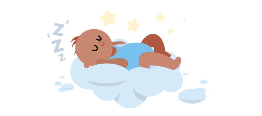 Illustration bébé avec des défis de sommeil