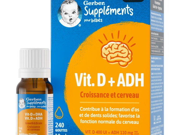 Suppléments GERBER, Vitamine D et ADH, gouttes