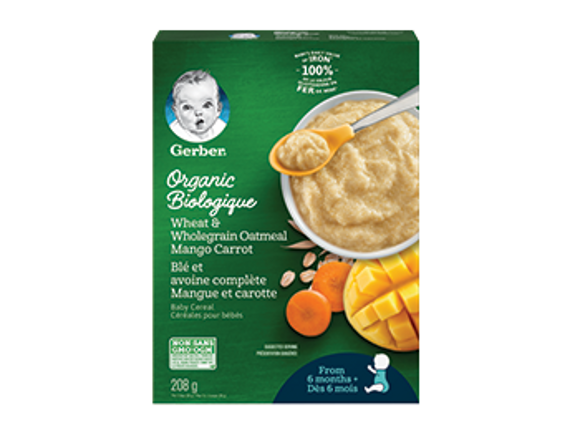 Gerber Organic Oat Mango Carrot Baby Cereal