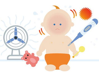 Illustration du bébé avec de la fièvre