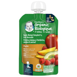Gerber puree toddler apple mango raspberry snack Gerber puree toddler apple mango raspberry snack