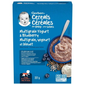 Gerber Multigrain Yogurt and Blueberry Baby Cereal Gerber Multigrain Yogurt and Blueberry Baby Cereal