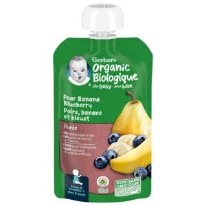 Gerber Organic Puree Pear Banana Blueberry Gerber Organic Puree Pear Banana Blueberry